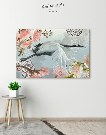 Flying Japanese Crane Canvas Wall Art - image 6