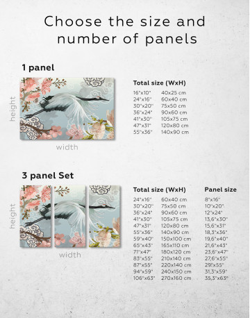 Flying Japanese Crane Canvas Wall Art - image 2