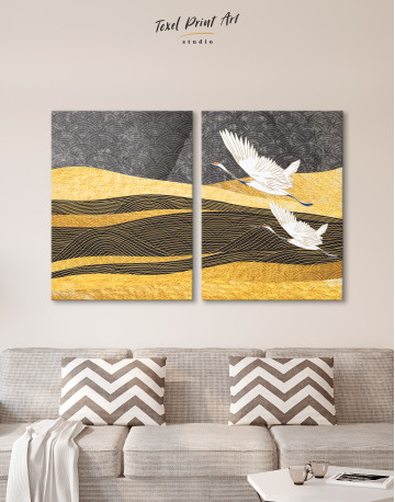 Chinese Crane Painting Canvas Wall Art - image 1