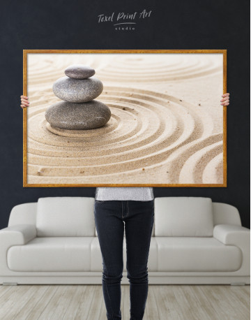 Framed Zen Stone Garden Canvas Wall Art - image 4