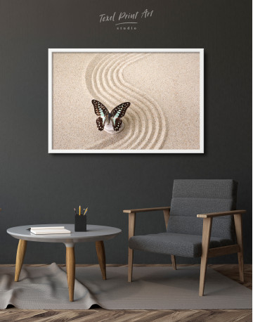 Framed Butterfly in Zen Garden Canvas Wall Art - image 3