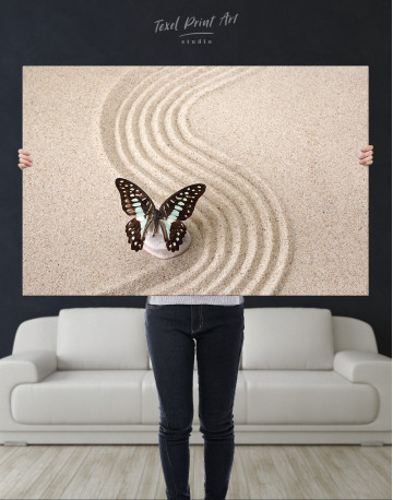 Butterfly in Zen Garden Canvas Wall Art - image 2