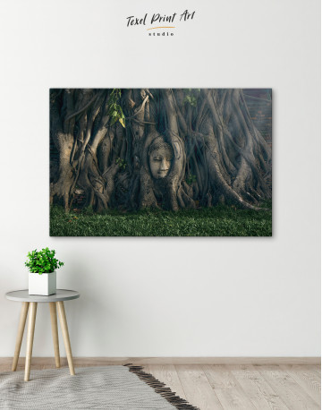 Ancient Buddha in Tree Canvas Wall Art - image 7