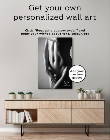 Black and White Woman Body Nude Canvas Wall Art - image 6