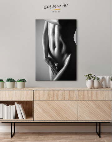 Black and White Woman Body Nude Canvas Wall Art - image 2