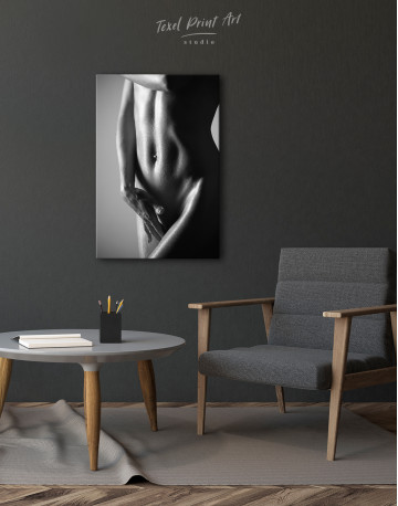Black and White Woman Body Nude Canvas Wall Art - image 5