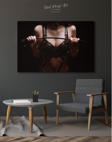 Sexy Girl With Whip Canvas Wall Art - image 7