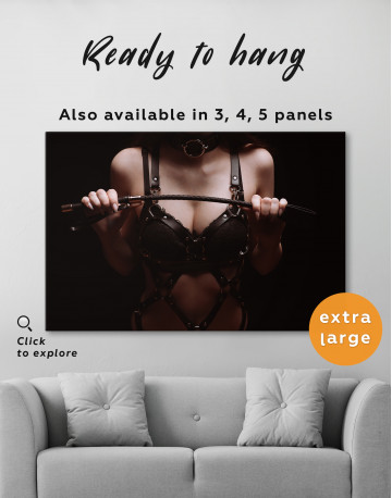 Sexy Girl With Whip Canvas Wall Art - image 8