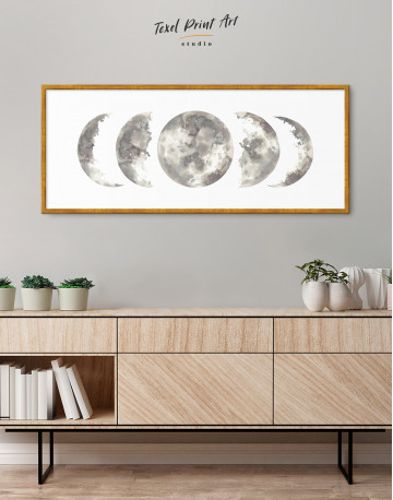 Framed Watercolor Moon Phases Canvas Wall Art - image 2