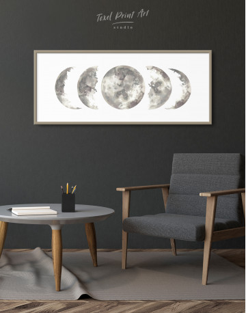 Framed Watercolor Moon Phases Canvas Wall Art - image 3