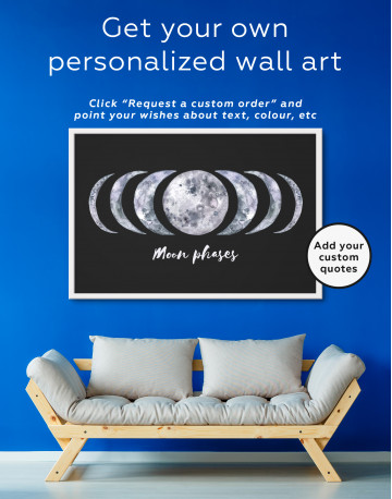 Framed Moon Phases Canvas Wall Art - image 1