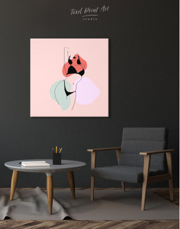 Abstract Woman Silhouette Canvas Wall Art - image 1