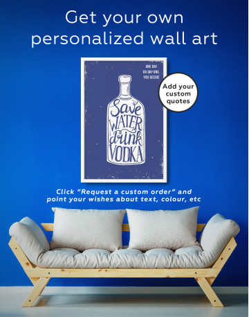 Framed Save Water Drink Vodka Canvas Wall Art - image 3