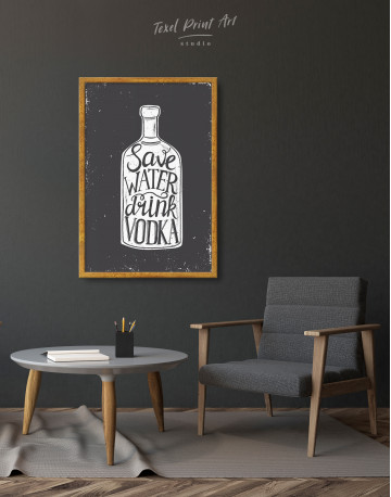 Framed Save Water Drink Vodka Canvas Wall Art - image 2