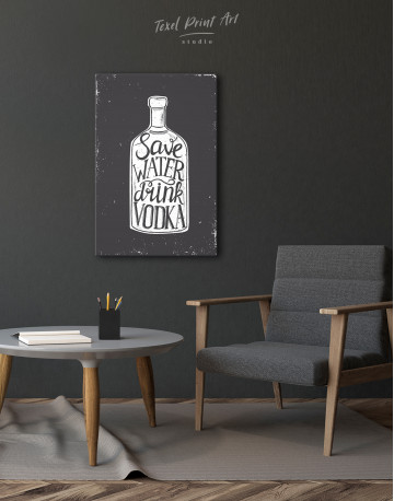 Save Water Drink Vodka Canvas Wall Art - image 2