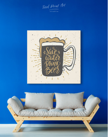 Save Water Drink Beer Canvas Wall Art - image 4