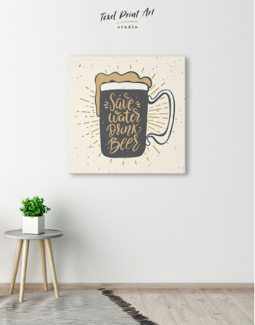 Save Water Drink Beer Canvas Wall Art - image 5