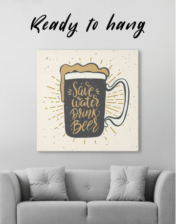 Save Water Drink Beer Canvas Wall Art