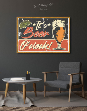 Framed Its Beer O'clock Canvas Wall Art - image 3