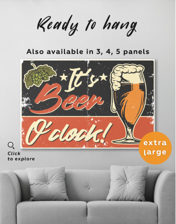 Its Beer O'clock Canvas Wall Art - image 8
