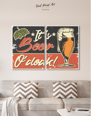 Its Beer O'clock Canvas Wall Art - image 1