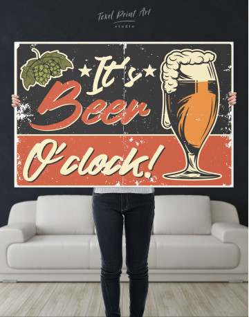Its Beer O'clock Canvas Wall Art - image 3