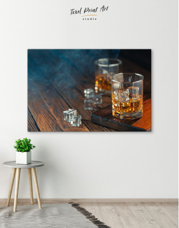Whiskey Glass With Ice Canvas Wall Art - image 6