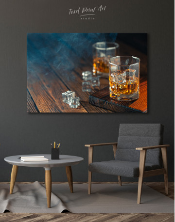 Whiskey Glass With Ice Canvas Wall Art - image 4