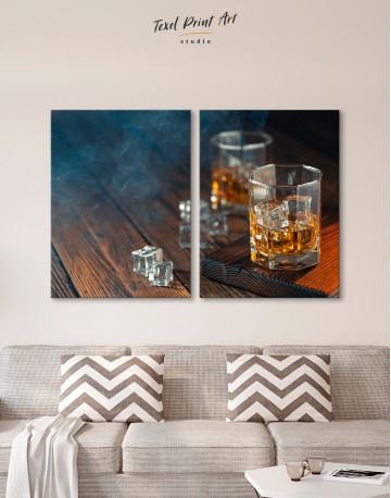 Whiskey Glass With Ice Canvas Wall Art - image 10