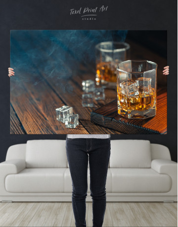 Whiskey Glass With Ice Canvas Wall Art - image 9