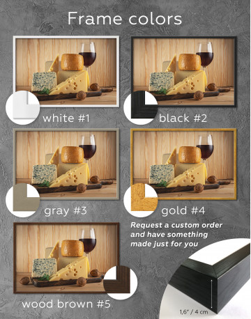 Framed Cheese and Wine Canvas Wall Art - image 1