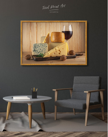 Framed Cheese and Wine Canvas Wall Art - image 3