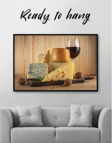 Framed Cheese and Wine Canvas Wall Art