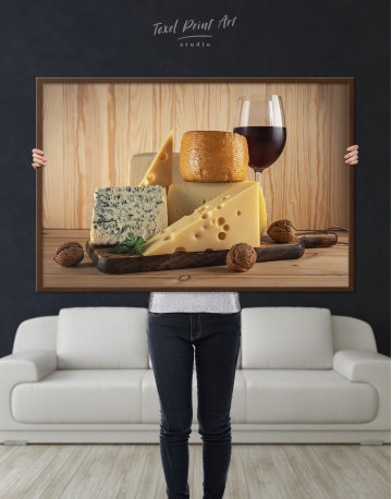 Framed Cheese and Wine Canvas Wall Art - image 4