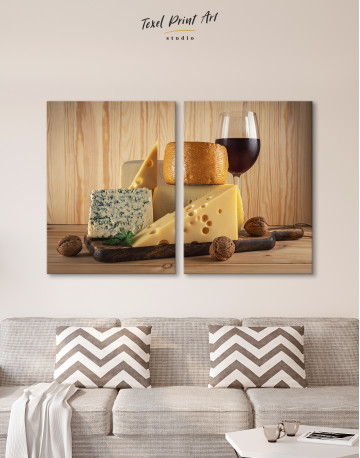Cheese and Wine Canvas Wall Art - image 2
