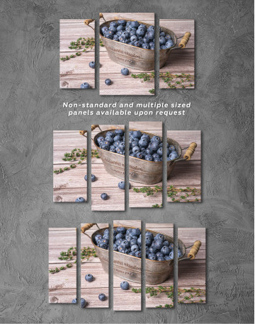 Bowl With Blueberries Canvas Wall Art - image 3
