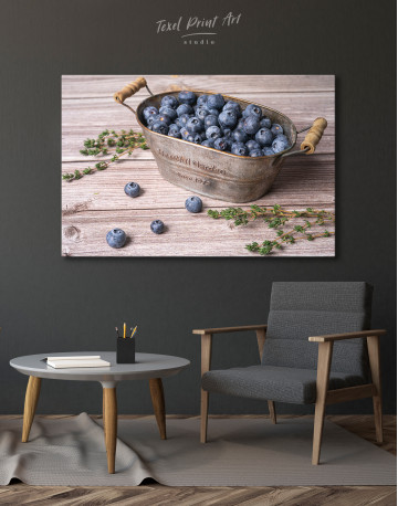 Bowl With Blueberries Canvas Wall Art - image 4