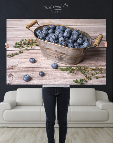 Bowl With Blueberries Canvas Wall Art - image 9