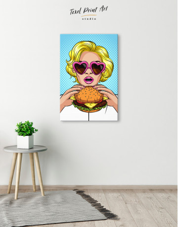 Pop Art Cheeseburger Canvas Wall Art - image 2