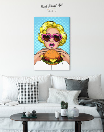 Pop Art Cheeseburger Canvas Wall Art - image 6