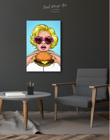 Pop Art Cheeseburger Canvas Wall Art - image 1