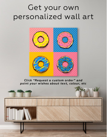 Donut Pop Art Style Canvas Wall Art - image 3