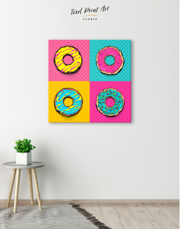 Donut Pop Art Style Canvas Wall Art - image 4