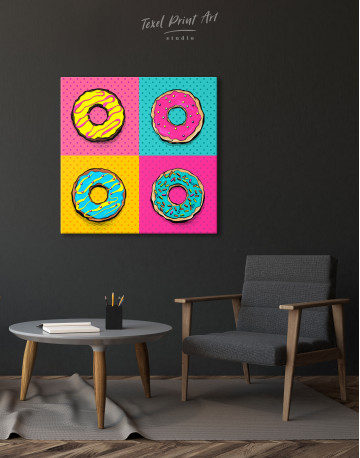 Donut Pop Art Style Canvas Wall Art - image 6
