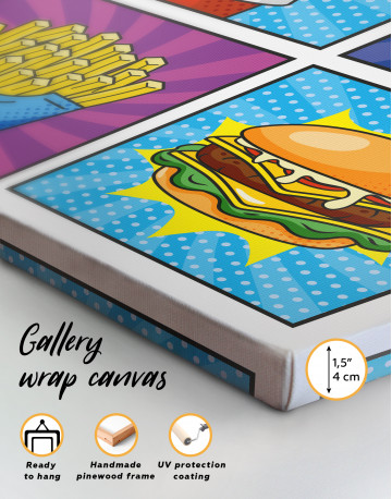 Pop Art Burger Set Canvas Wall Art - image 4