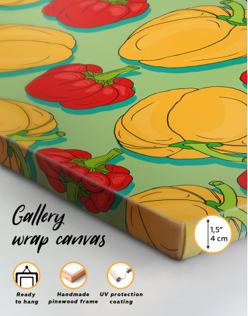 Red and Yellow Bell Peppers Canvas Wall Art - image 4