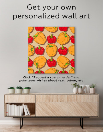 Red and Yellow Bell Peppers Canvas Wall Art - image 3