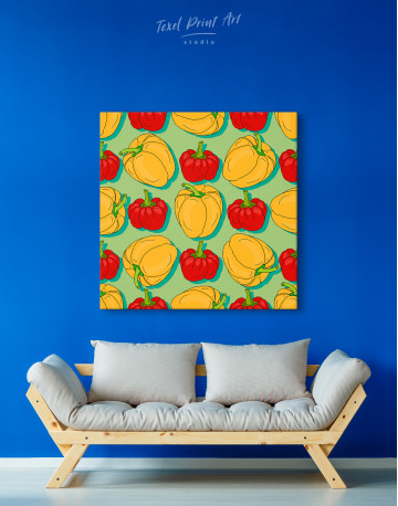 Red and Yellow Bell Peppers Canvas Wall Art - image 2