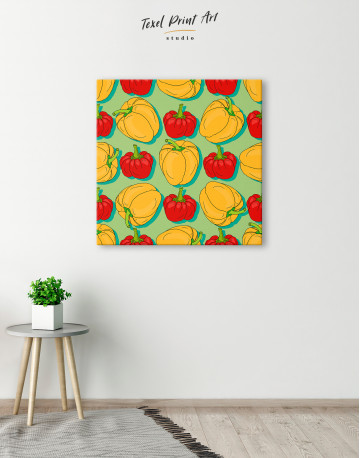 Red and Yellow Bell Peppers Canvas Wall Art - image 1