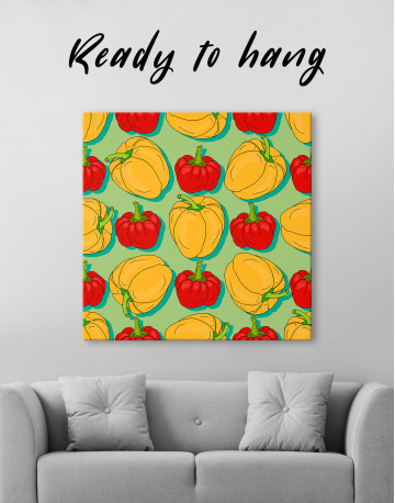 Red and Yellow Bell Peppers Canvas Wall Art